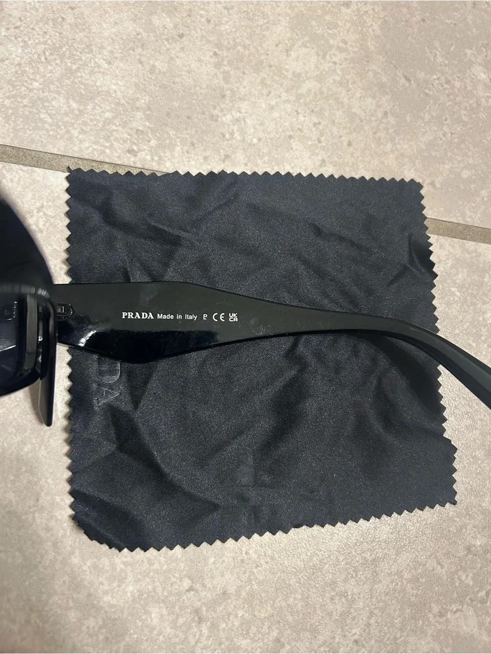 Prada Black Rectangular Men's Sunglasses with Case